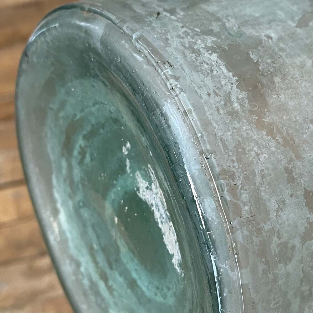 Antique Mold Blown Aqua Blue Large Demijohn Bottle 13.25” 1900's - Picture 12 of 16